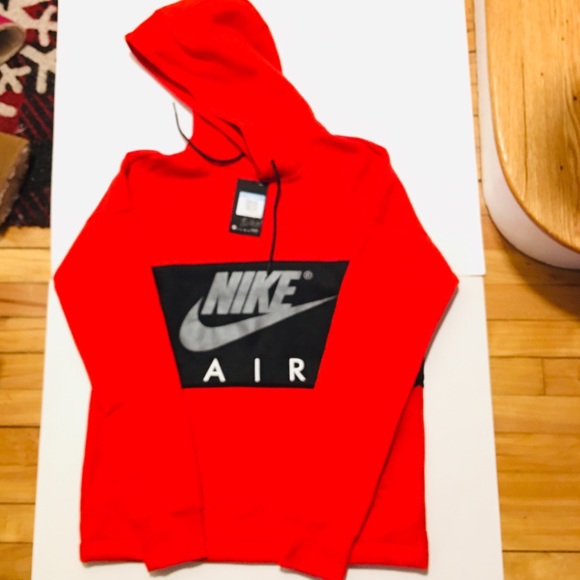 Nike Air Nsw Mens Hoodie Red Black Size 